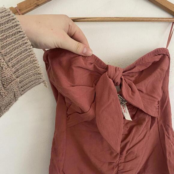 INTIMATELY FREE PEOPLE mauve strapless bow top - Picture 3 of 5